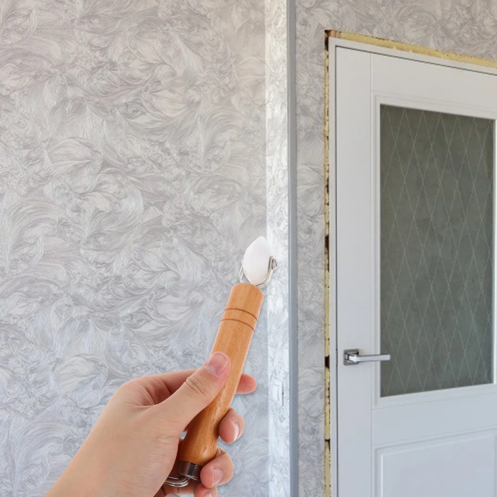 

2Pcs Wallpaper Seam Roller Wood Handle Flat Pressure Roller for Wall Paper Vinyl Film Automotive Insulation Construction Tool