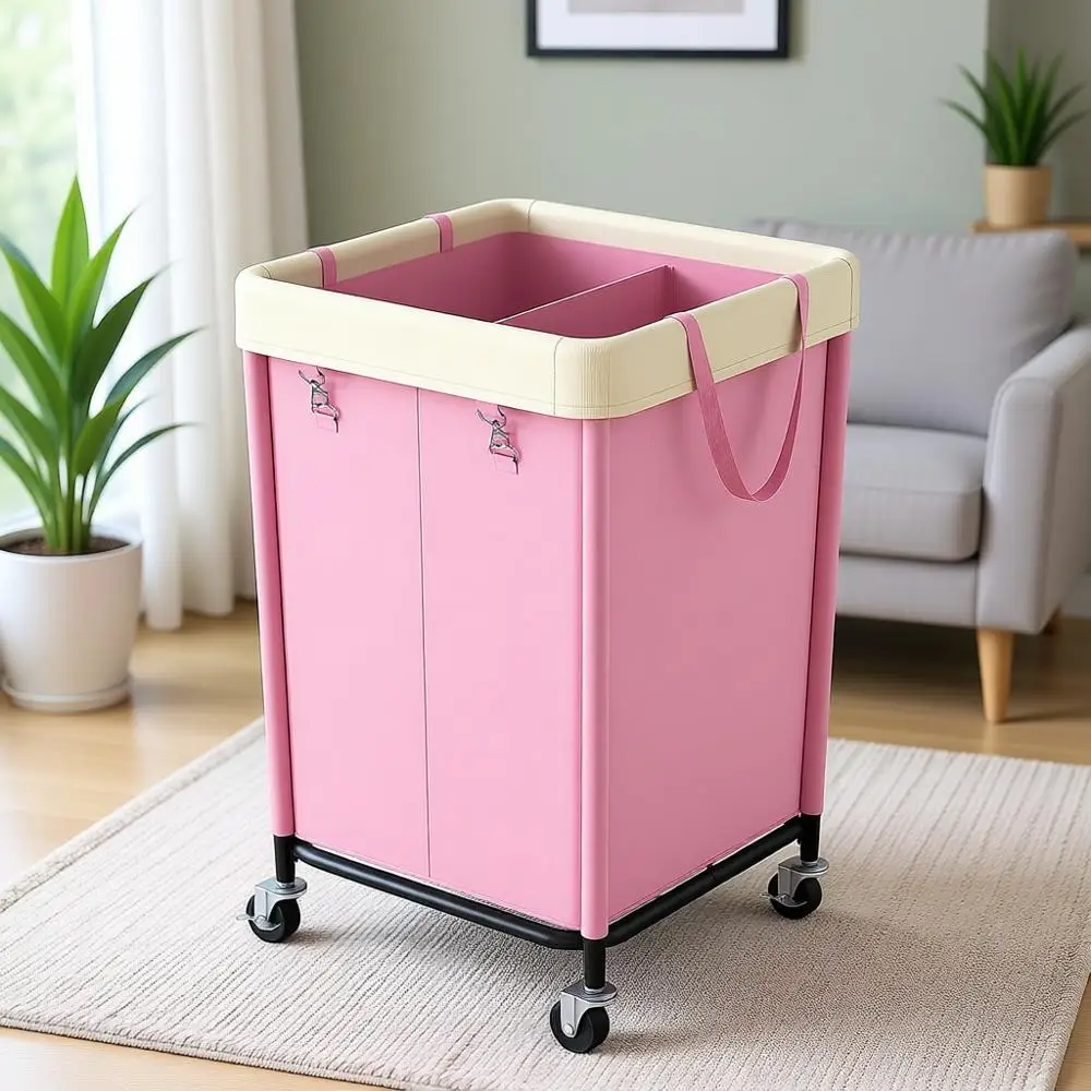 

Большая корзина для белья на колесах объемом 160 л, сверхпрочная, со стальным каркасом, съемным мешком, идеально подходит для дома, общежития, ванной комнаты, прачечной.