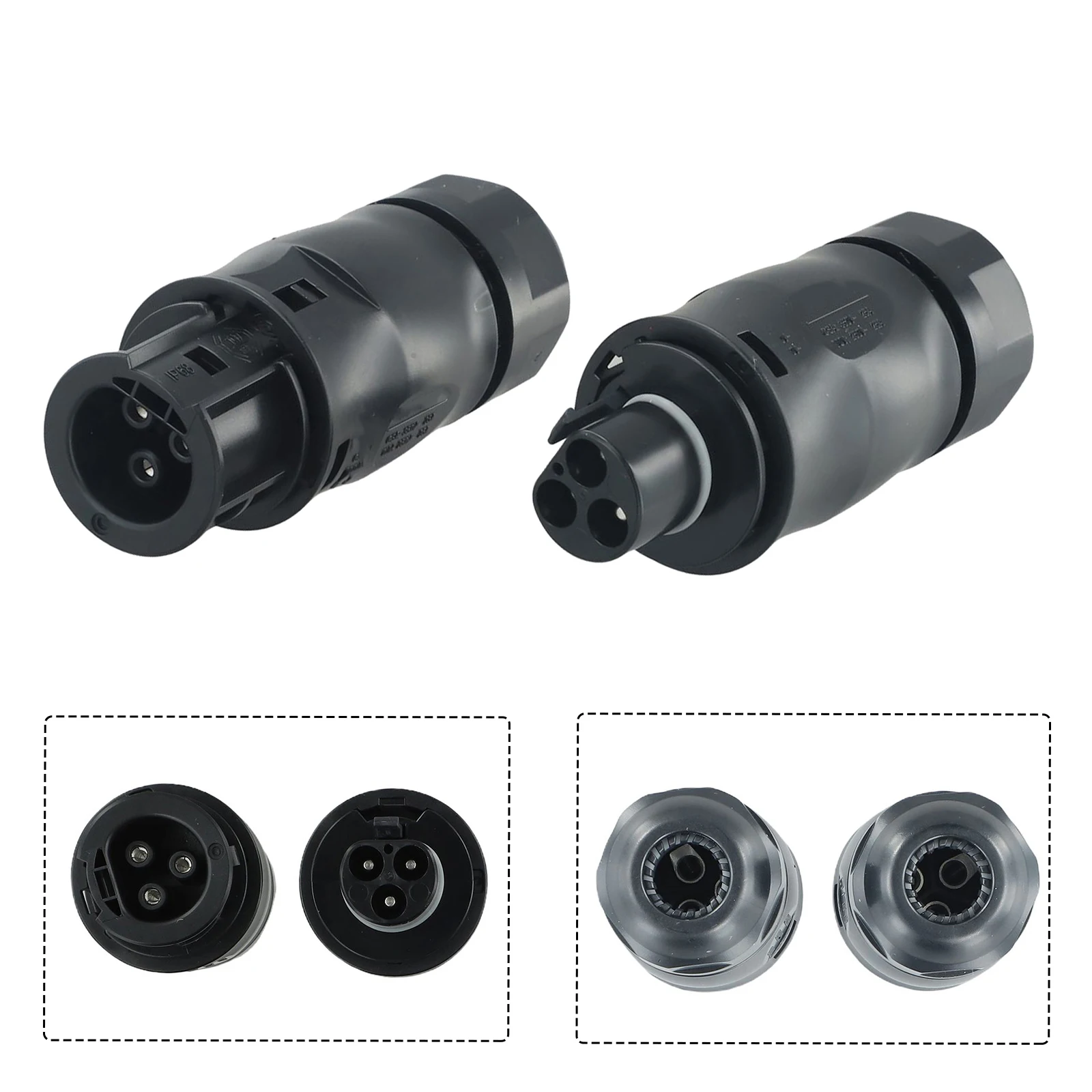 IP68 3 Pin AC Socket Female And Male For For Betteri BC01 Inverter Flexible Cable Connector Solar Power System Accessories