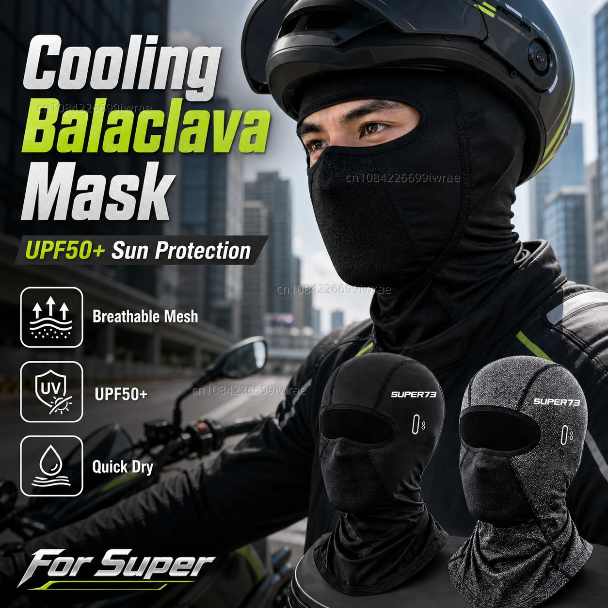 Cooling Motorcycle Balaclava Mask UPF50+ UV Protection Breathable Face Cover Summer For Super 73-S1 73-S2 73-Z1 73-ZX 73-RX