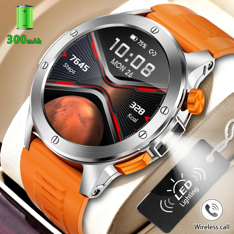 

LIGE Flashlight Smart Watch Men 100+ Sports Modes Health Monitor Man Watches Bluetooth Call Men Smartwatches For Android ios