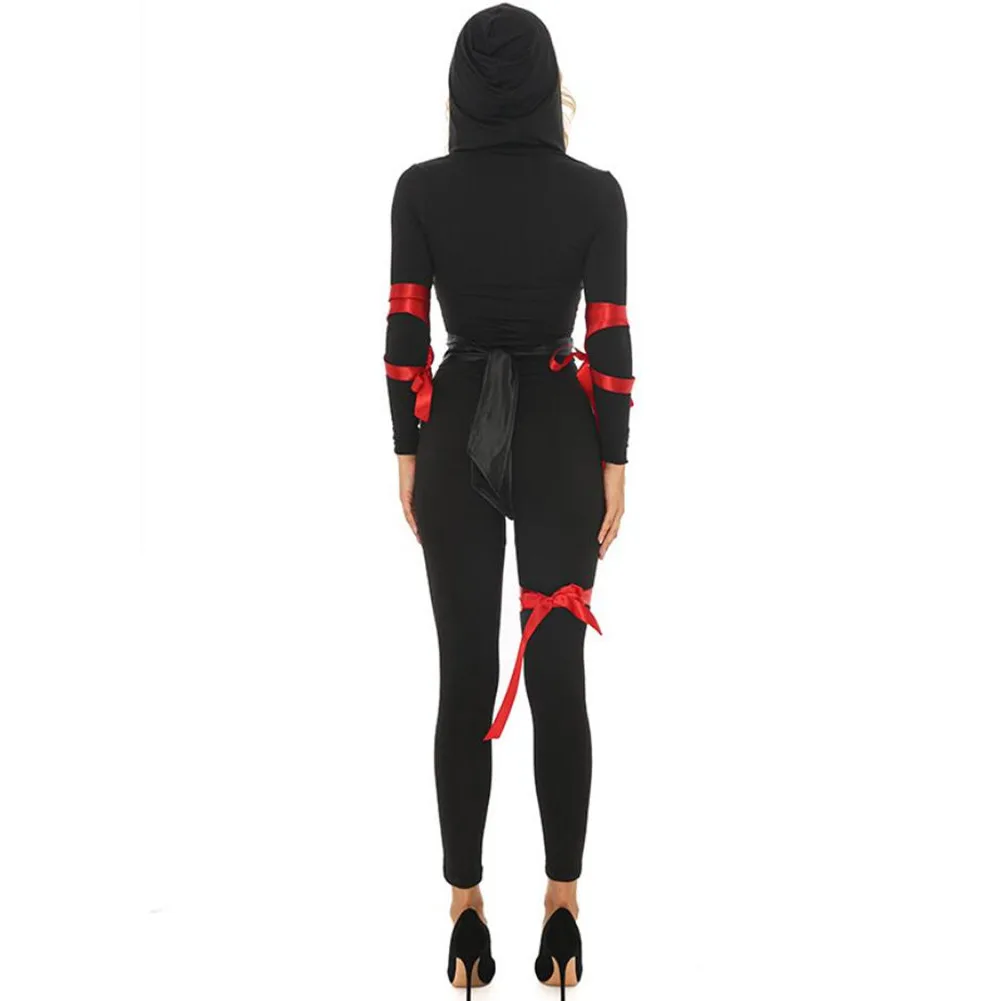 Anime Ninja Cosplay Traje para Mulheres, Terno Sexy, Macacões, Encapuzado, Assassino, Jogo, Festa, Vestido Extravagante, Dia das Bruxas, Adulto