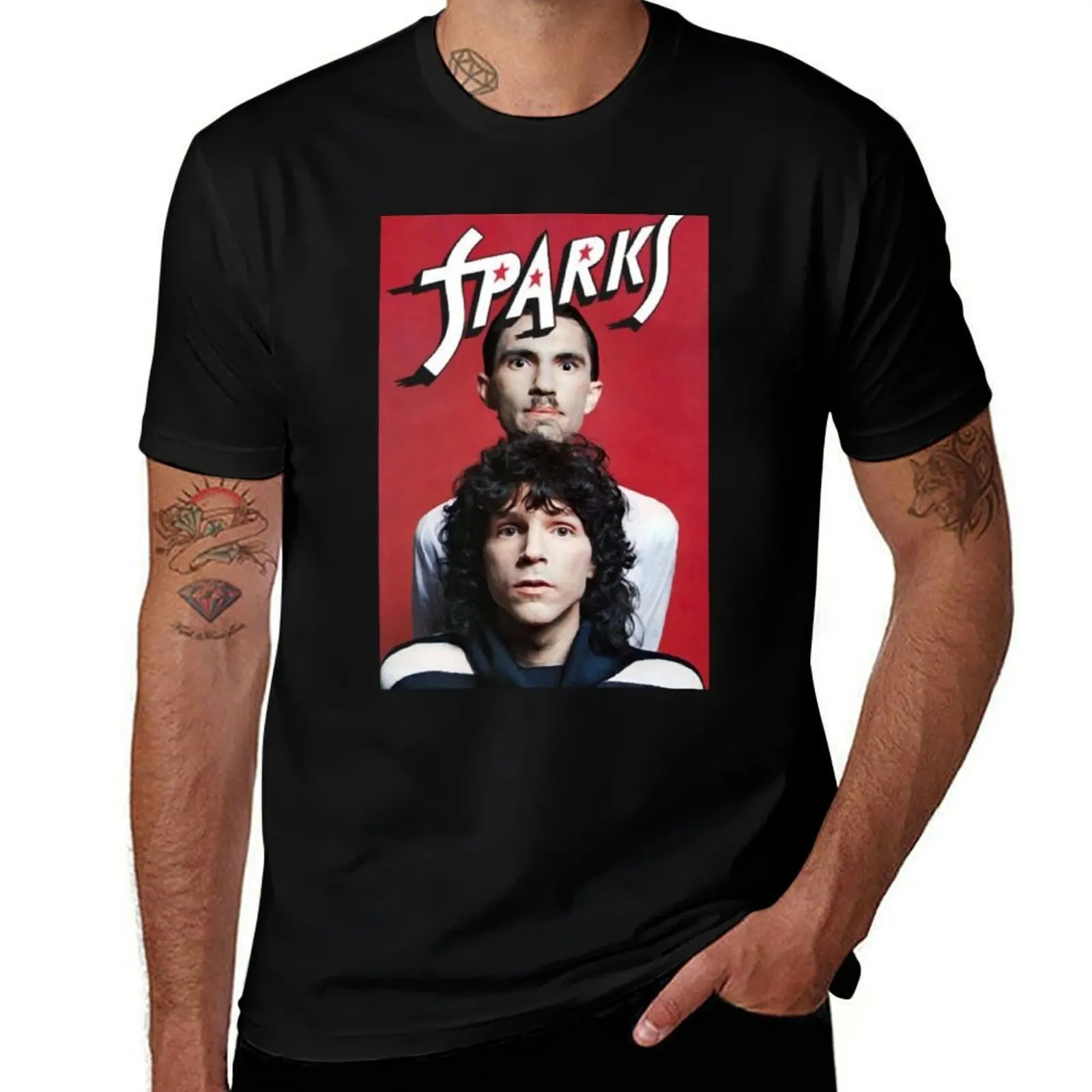

Retro Sparks Band Heaven Tribute Sticker T-Shirt essential t shirt shirts graphic tees plus size tops black t-shirts for men