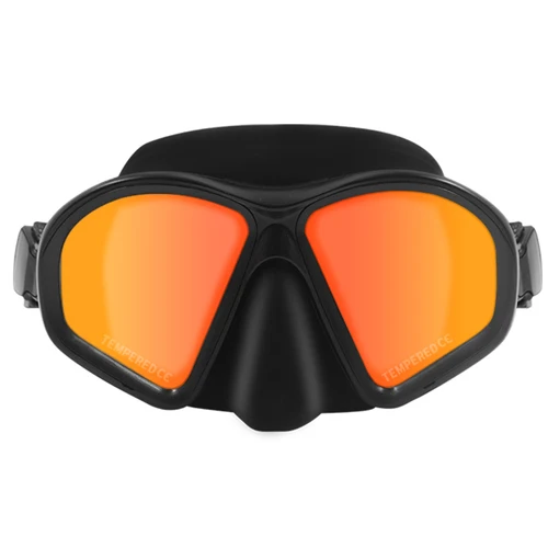 Máscara de apnea de bajo volumen de calidad superior - Máscara de natación de silicona para adolescentes Lente espejada Gafas de buceo