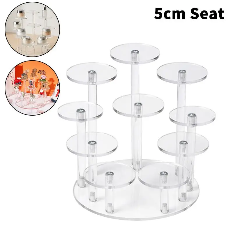 Acrylic Storage Display Rack Multifunctional 6/8/10 Base for Small Statues Jewelry Cosmetics Organizer Desktop Shelf Stand