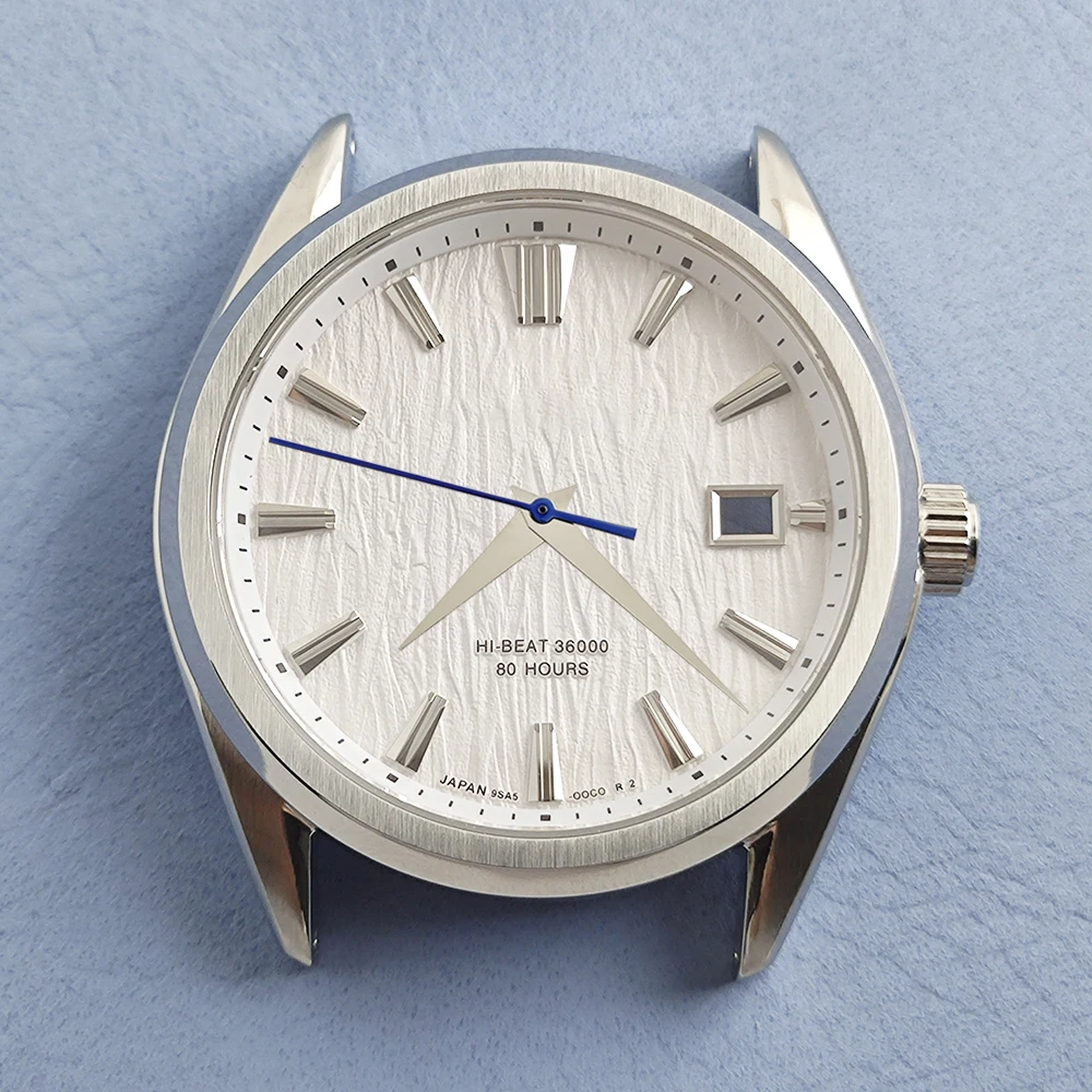 39.5mm NH35 Case stainless steel GS watch Case White Birch Wood Texture dial Suitable for NH35 movement modified GS watch parts