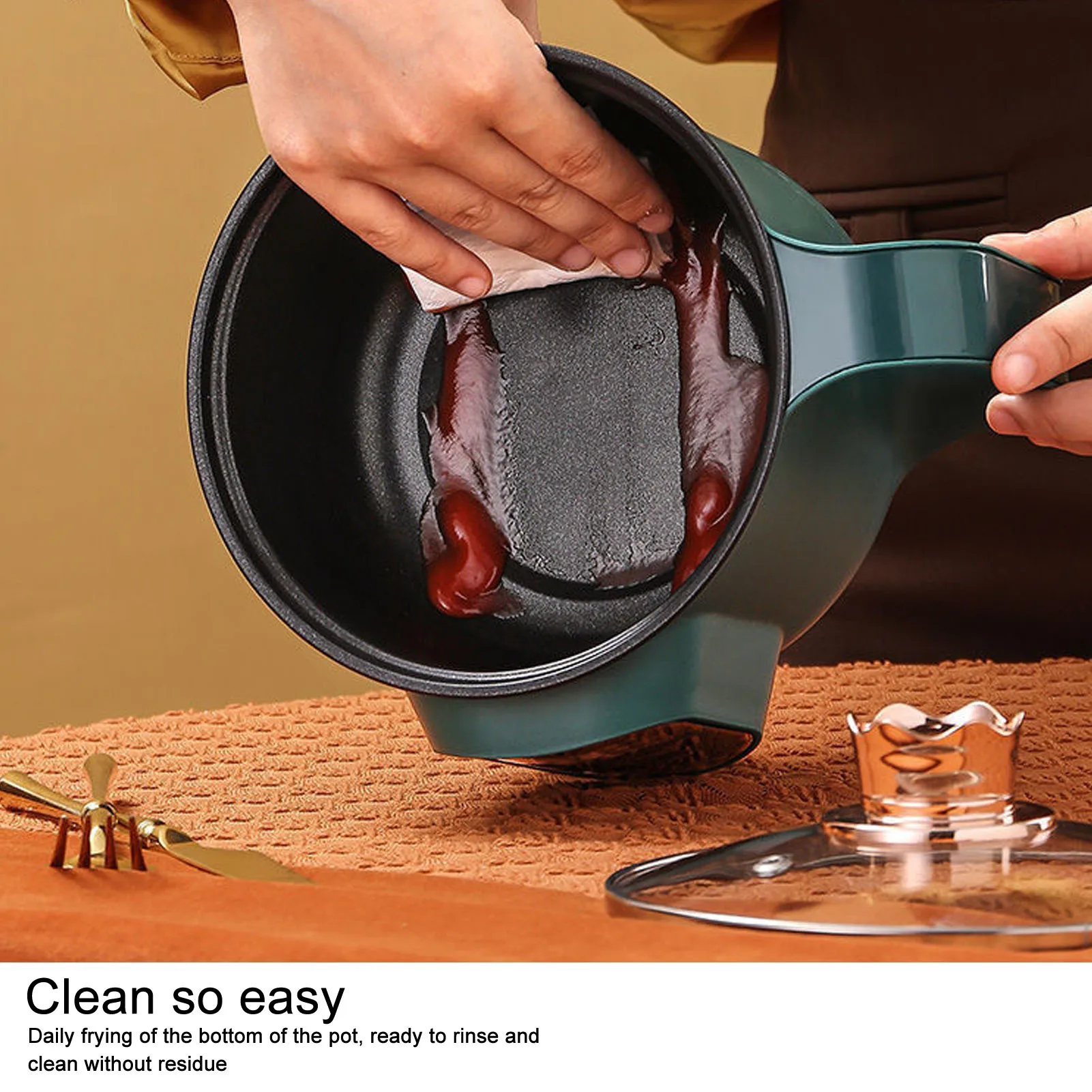 وعاء تسخين كهربائي غير لاصق سعة 1.8 لتر بقدرة 600 وات طباخ حجز ذكي صغير لحساء المعكرونة وبيض شريحة لحم ودقيق الشوفان