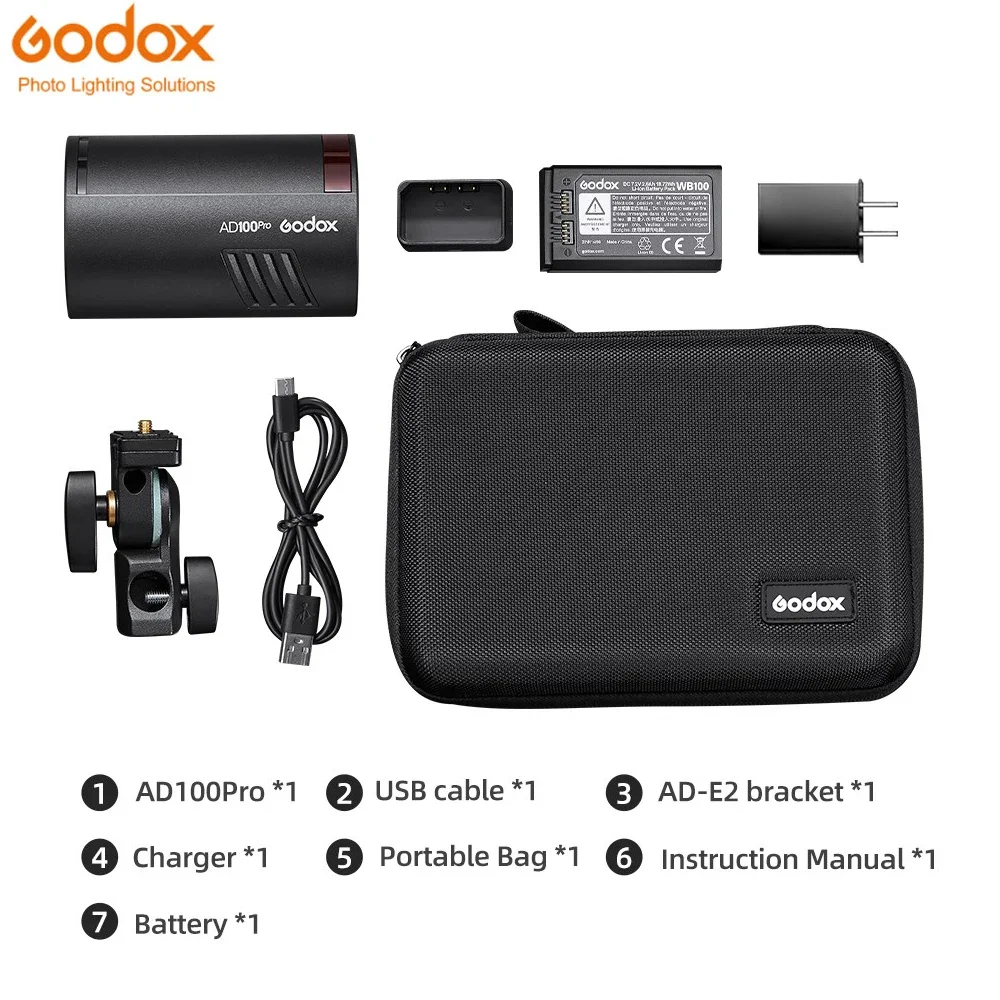 

Godox AD100Pro TTL 100Ws Outdoor Flash Speedlight 2.4G Wireless X AD100 PRO Pocket Flash For Sony Nikon Canon Fujifilm PK AD200