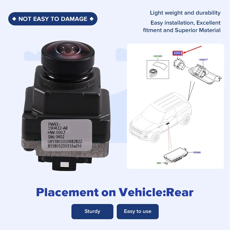 LR083706 Camera for Evoque 2012-2018 Rear View Camera Backup Astern Assist Camera