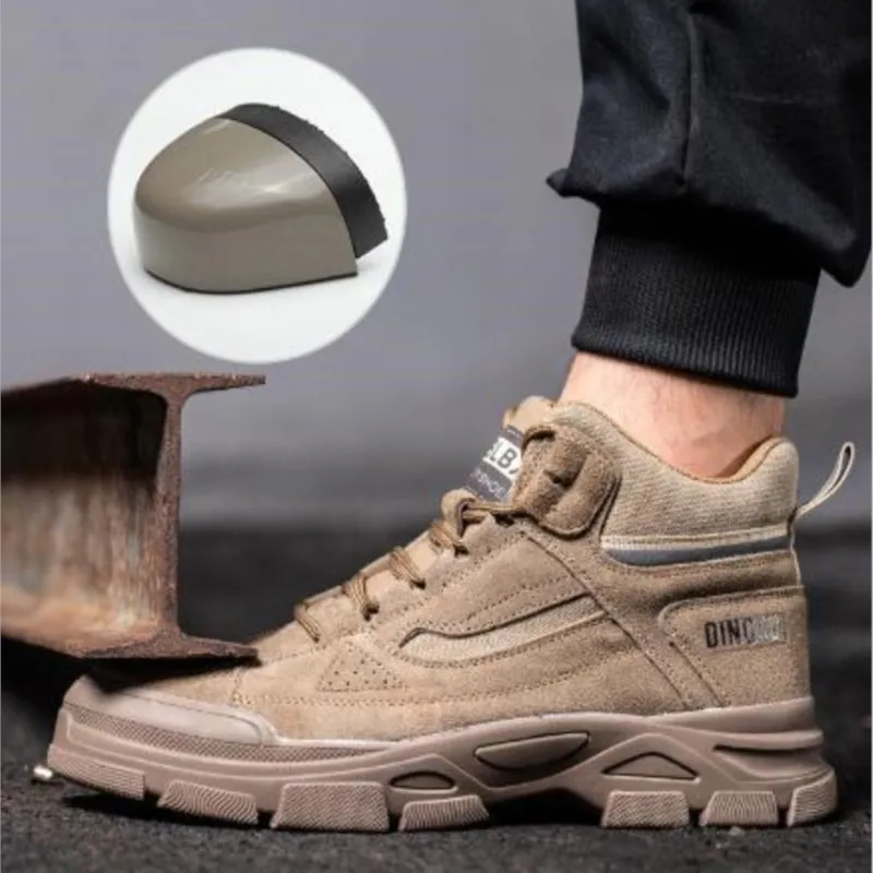 Labor protection shoes men\'s anti-smash anti-stab four season steel safety site work labor protection welder shoes M1143