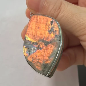 Natural Stone Pendant Necklace Irregular Shape Green Green Red Red Orange Labinaritis Pingente for Men's Jewelry 1 PCS 12 Main sales pendant natural stone - №9