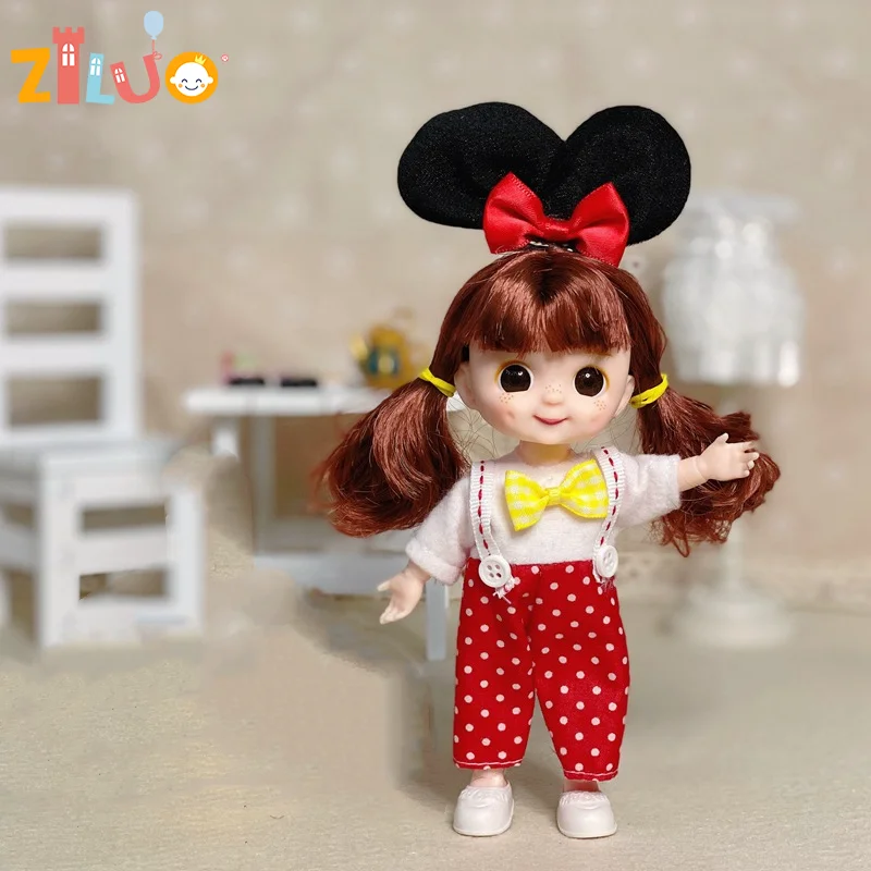 1/8 BJD Doll 16cm Dolls 3D Simulation Princess Dress Up Children's Doll Toys Multi-joint Munecas Dolls for Girls Birthday Gift