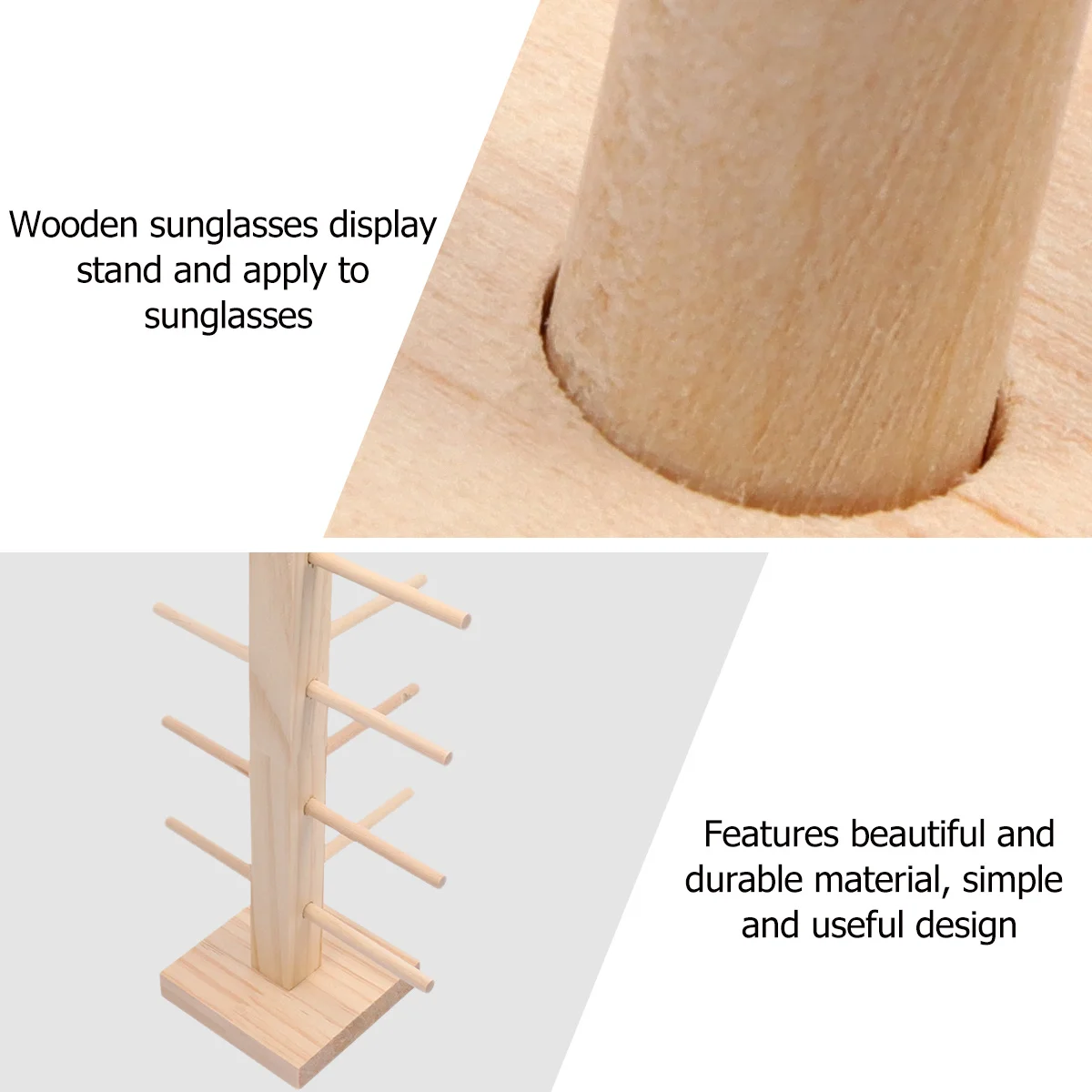 1Pcs Pine Wood Sunglasses Display Stand One Row Six Layers Holds Six Eyeglasses Reading Glasses Organizer Eyeglass Holder Rack