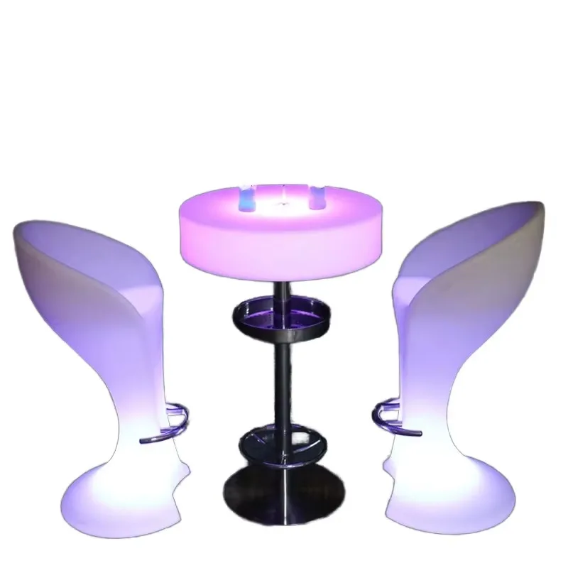 Modern Design Light Emitting Diode Lighting Plastic Furniture New Products Home Bar Outdoor Living Room Hotel Bar Tables