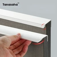 Manija oculta de extracción larga, tirador de gabinete oculto blanco, manija de cajón, herrajes para muebles de armario de cocina de aluminio, manija de gabinete