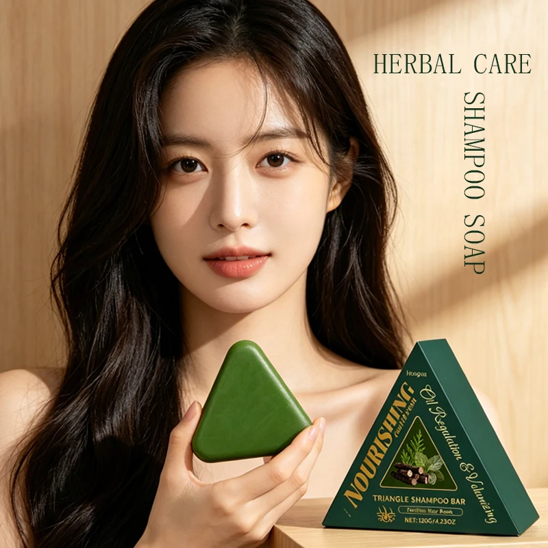 Herbal Hair Shampoo Soap,Itch Relief Dandruff Control Glossy Refreshing Lightweight Cleansing Bar with Natural Plant Ingredients