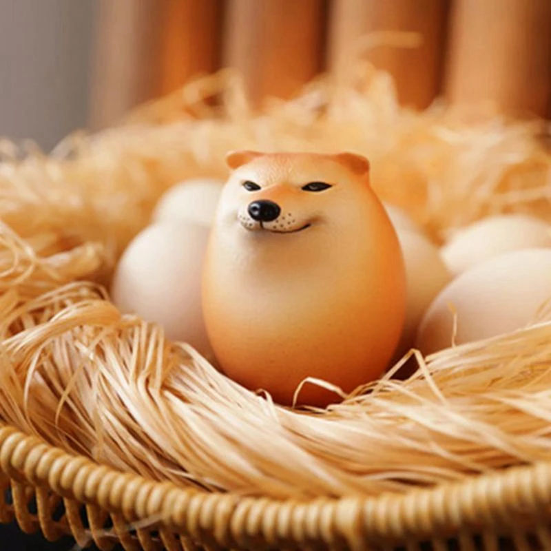 5X Egg Dog Shiba Inu Realistic Decor Egg Shape Desk Decor Dog & Egg Union Decoration For Home Offices Fun Christmas Gifts