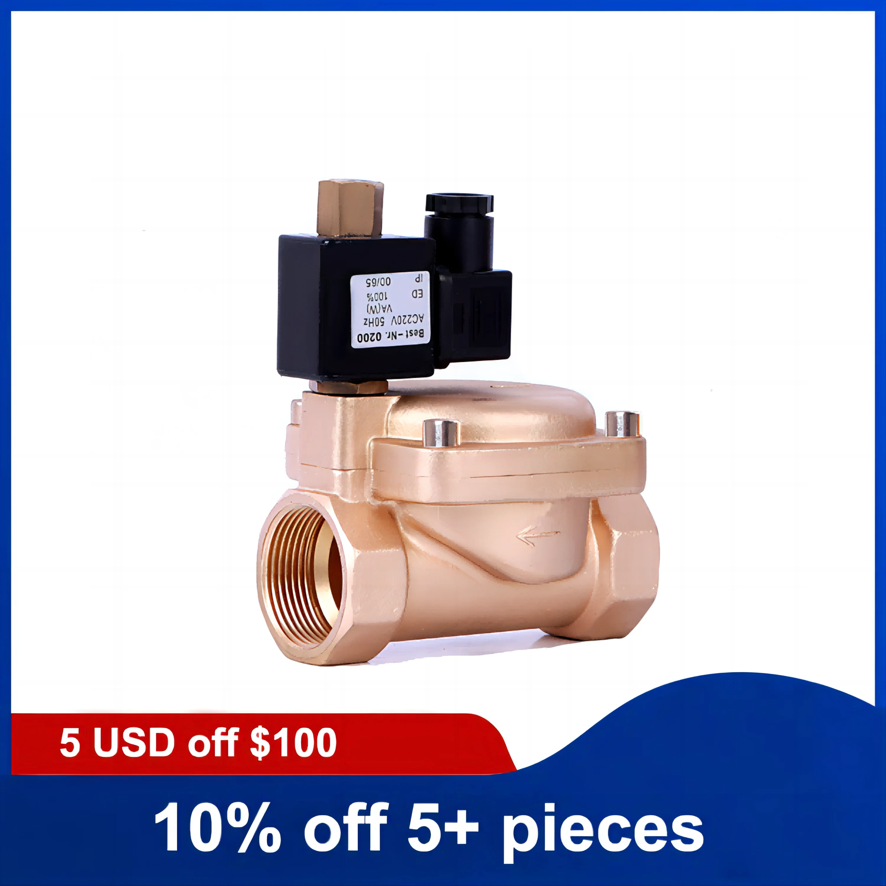 1-1/2'' Normally Open 16bar Solenoid Valve  Pilot Acting 220V 12V 24V Brass High Pressure Solenoid Valve