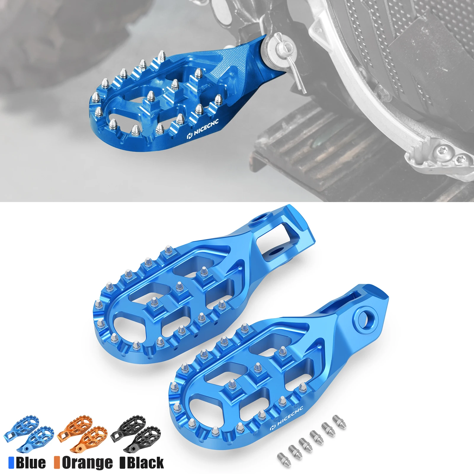

NICECNC For Husqvarna TE 300 2024-2025 TE 250 FE 250 FE 350 FE 450 501 FC 250 Forged Foot Pegs For KTM EXC 300 For GasGas EC 300