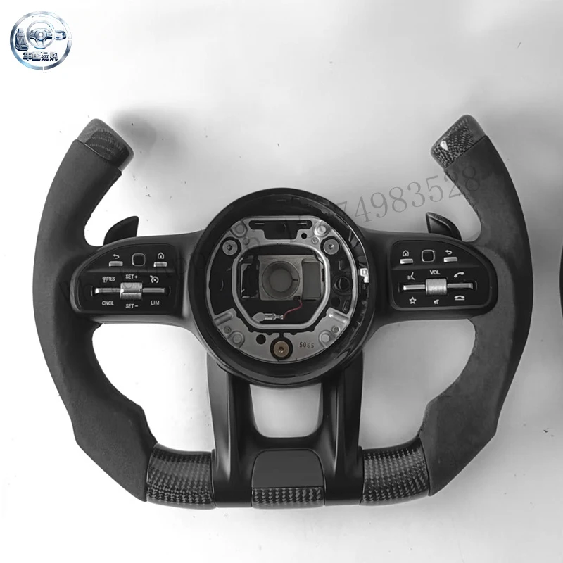 Carbon Fiber LED Car Steering Wheel for C E G Cls Glc Gle Gls Gla Cla W204 W205 W206 W213 W217 W221 W222 C43 C63s C65 CL CLA W11
