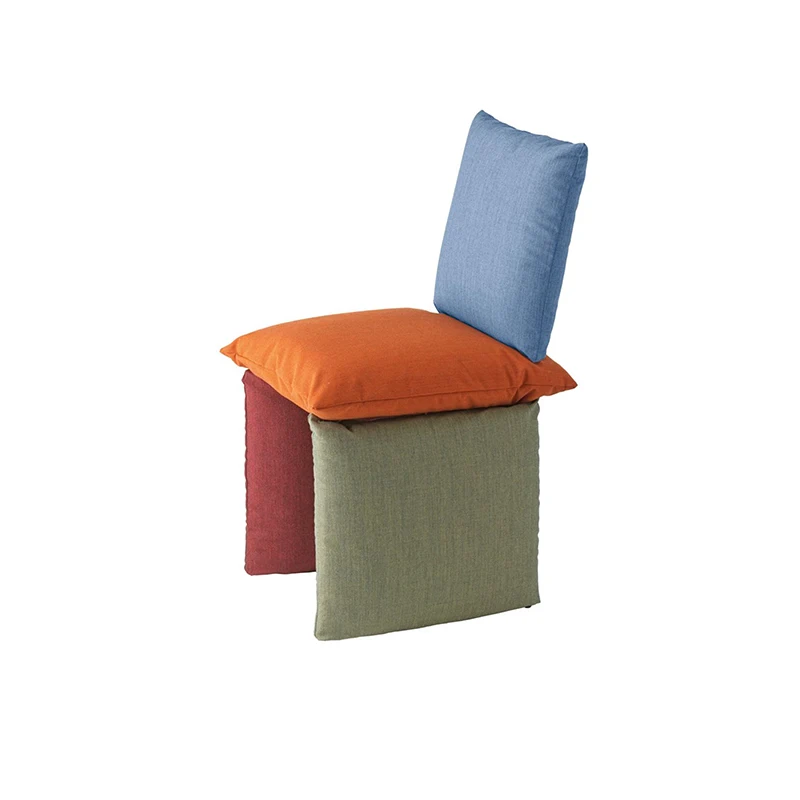 #Individual Creativity Pillow DesignColorful Fabric Backrest Leisure Chair Home Living Room Foot Stool Decoration Lounge Seating
