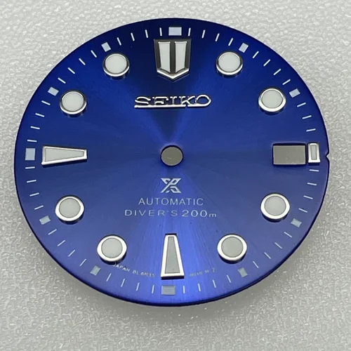 Imagen 2 del producto 28,5mm nuevo NH35 dial/NH36 dial calendario único luz verde nocturna reloj mecánico dial s logo se utiliza para relojes Seiko