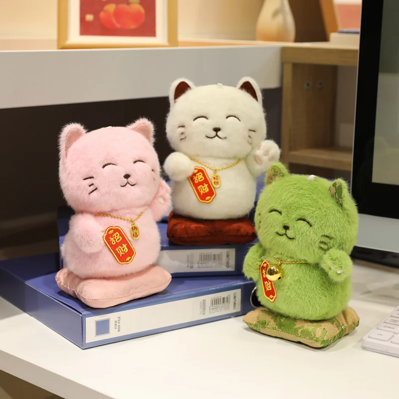 

18 см Kawaii Maneki-Neko плюшевые игрушки автомобиль украшения дома мягкие куклы мультфильм маленький кот удачи плюшевые игрушки