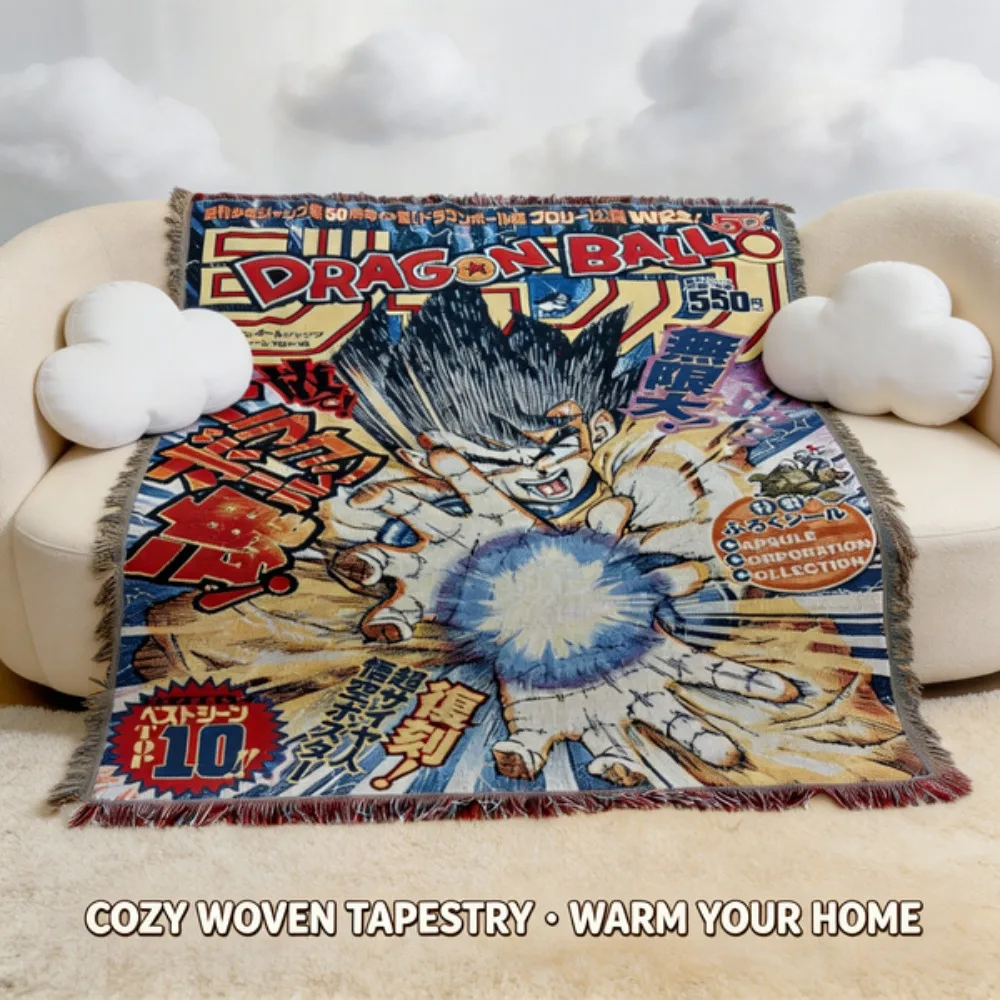 

Anime Dragon Ball Cotton Textile Bedhead Blanket Artistic tapestry with thickened jacquard weaving Sofa Decoration Cover Carpet