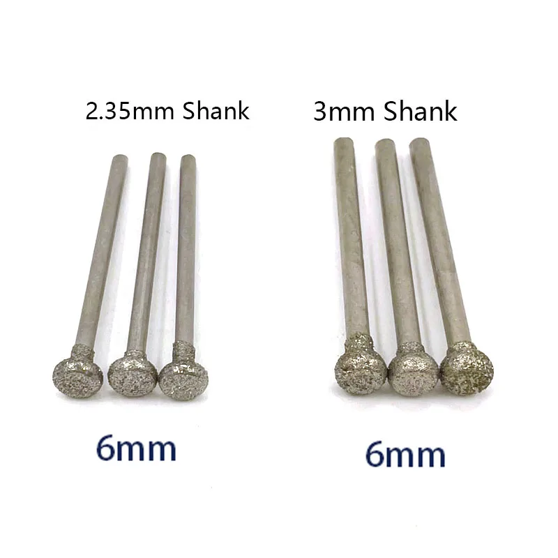 Mata bor gerinda berlian silinder 2.35/3mm, untuk ukiran batu giok