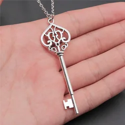 Dropshipping 2 Colors 69mm Key Pendant Necklace For Women Men Long Chain Necklace Jewelry Accessories