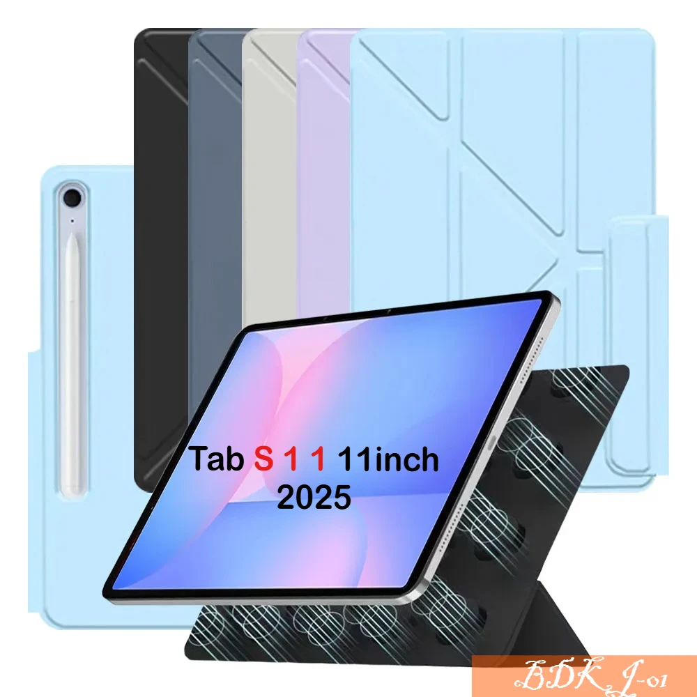 

Для нового SAMSUNG Galaxy Tab S11 2025 S10 Lite Fe Plus S9 S8 S7 Fe 11 дюймов 12,4 13,1 Smart Cover Вертикальная подставка Y-образный магнитный чехол
