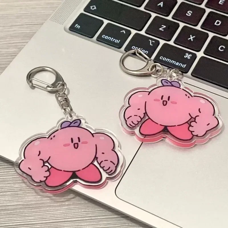 Fashion Personality Kirby Keychain Cute Cartoon Anime Key Ring Pendant Ornaments Backpack Decoration Holiday Gifts