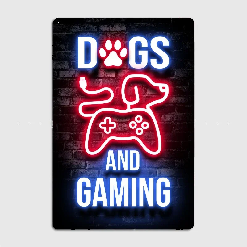 

Poster Retro Metal Posters Sign Garage Club Indoor Wall Room Decoration Home Decor Dogs And Gaming