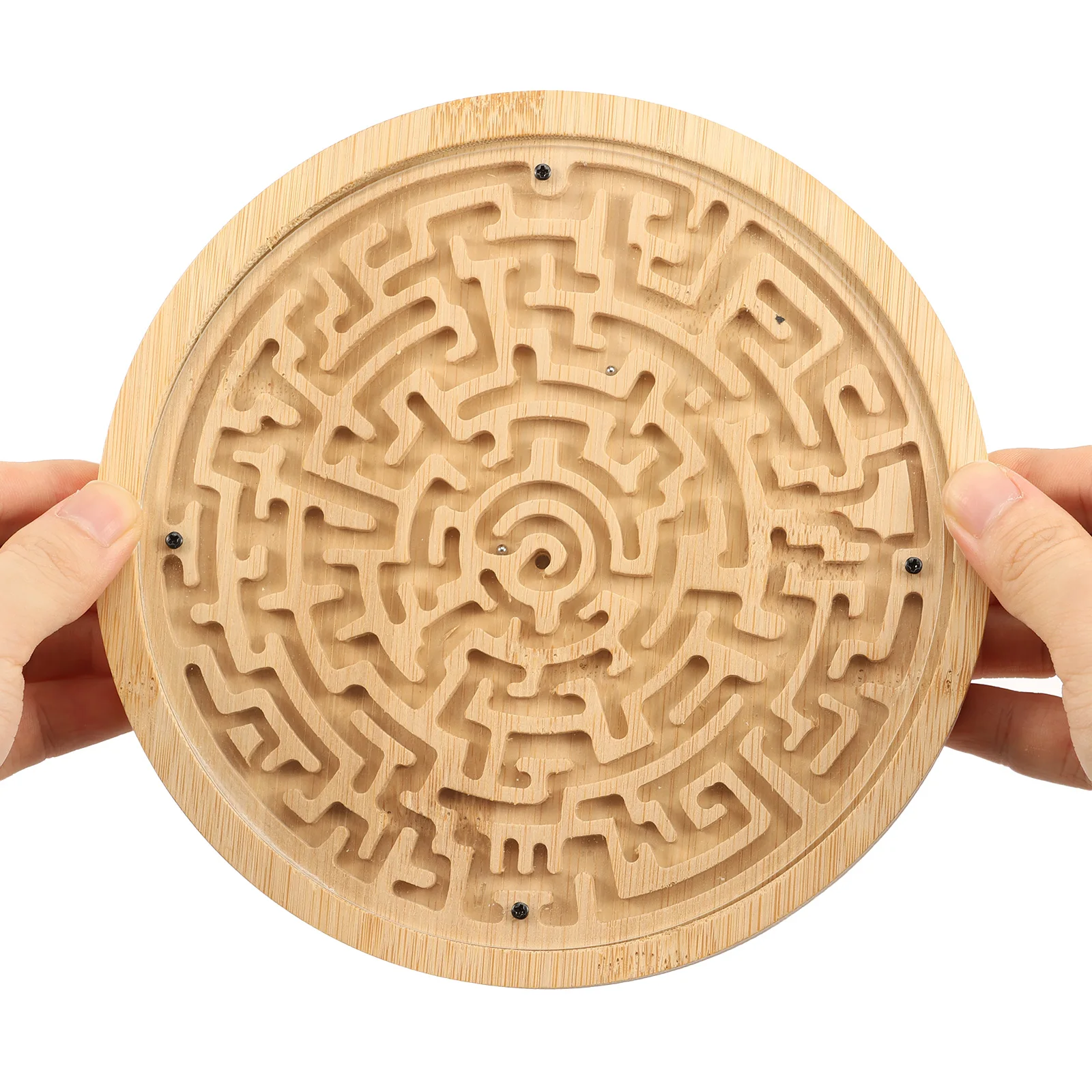 Steel Balls Maze Board Game Large Wooden Balance Maze Game Brain Teaser Labyrinth Toy for Family Seniors Memory Training Gift