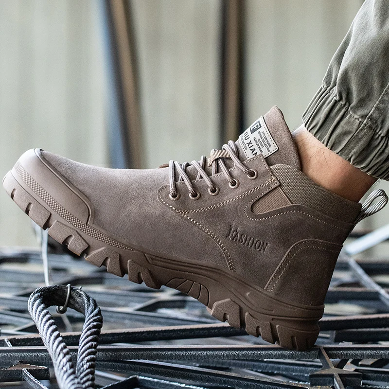 Work SafetyShoes For Men Anti-puncture Indestructible Work Shoes Fashion work shoes Outdoor Work Shoes Steel Toe Cap boots