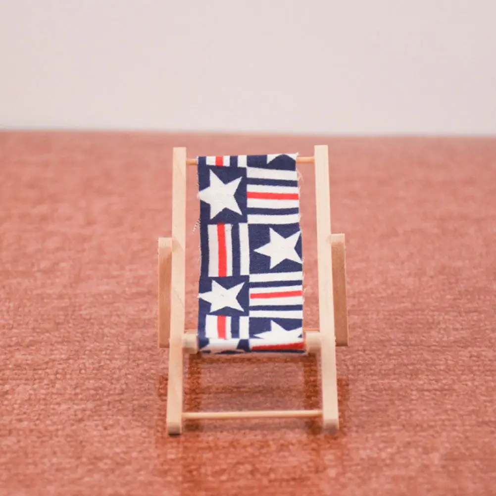 

Dollhouse Miniature Accessories Beach Chair Decoration Furniture Wooden Part Chairs