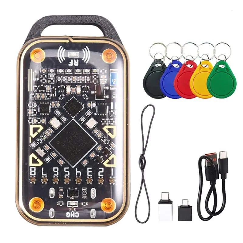 BAAE 3X Chameleon Ultra Upgrade Card Emulator RFID Smart Chip Reader+15XUID Keychain 125K 13.56M Card Decode NFC Duplicator