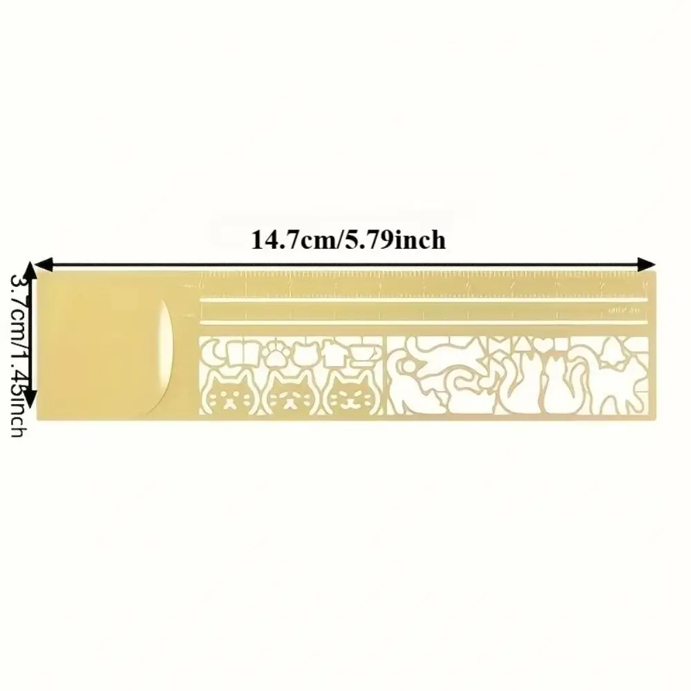 1pc Cute Cat Pattern Double-Sided Bookmark Ruler Precise Stationery for Diary Planning Book Note Taking-Creative Stationery Tool