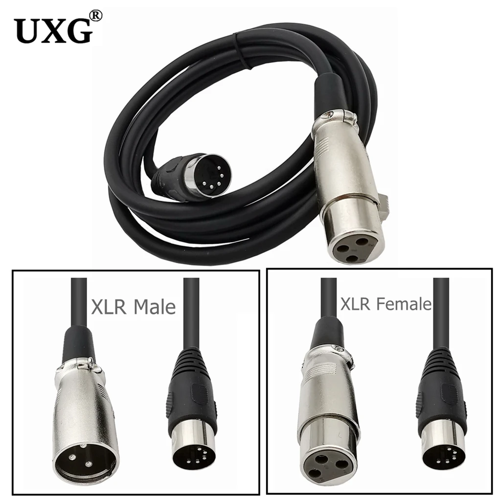 

MIDI to XLR Adapter Cable DIN 5 Pin to XLR 3 Pin Audio cable Cord for Match music instruments with MIDI or XLR connector