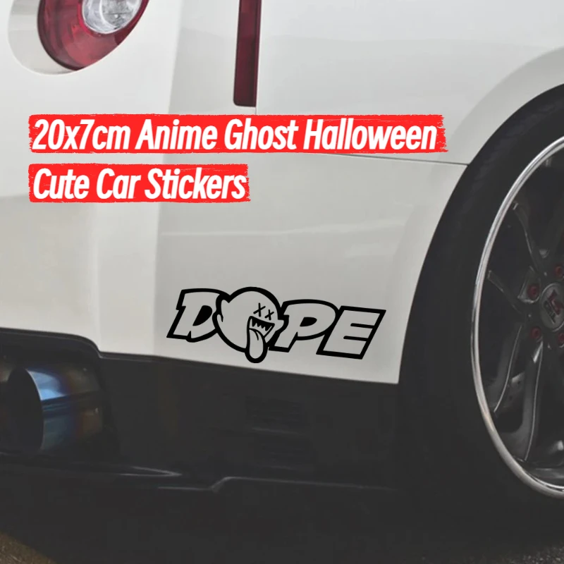 

20x7cm Anime Ghost Halloween Cute Car Stickers Styling Car Body Window Motorcycle Decor Vinyl Film Decal Auto Accessories