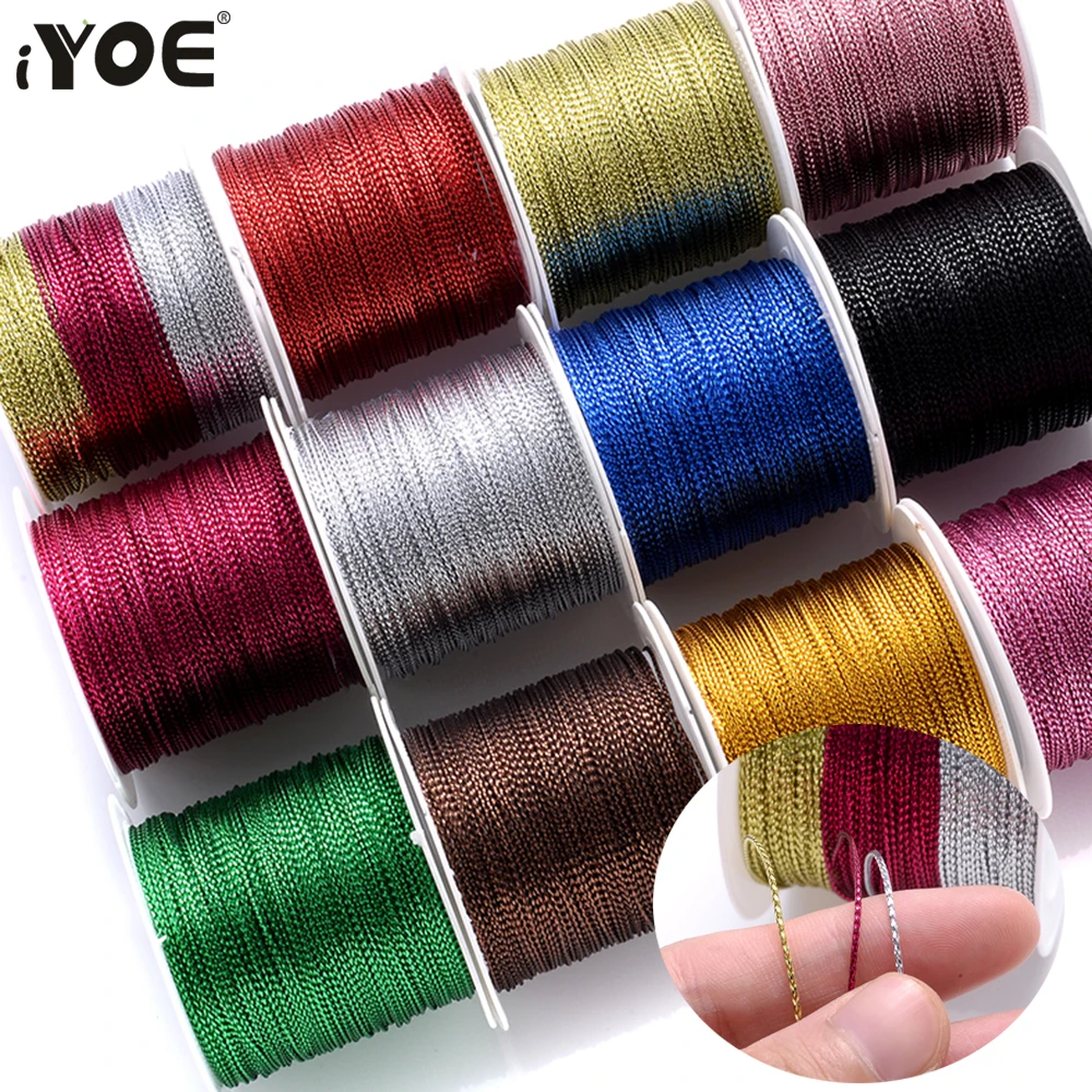 iYOE 1mmx20meters Nylon Gold Color Silk Cord Thread For DIY Tassels Christmas Decor  Pendant Lanyard Braided String