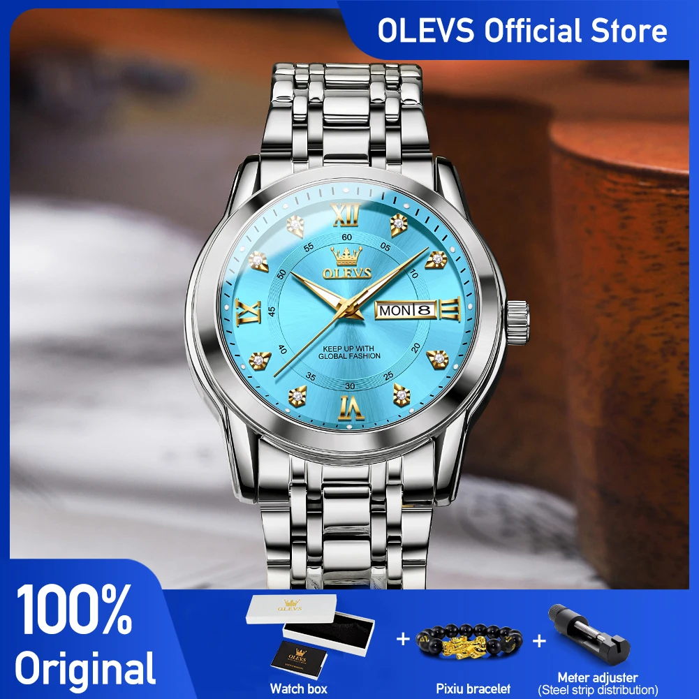 

OLEVS 5513X Mens Watch Original Perfume Quartz Watches For Man Stainless Steel Waterproof Calendar Elegant Watches Couple's Gift