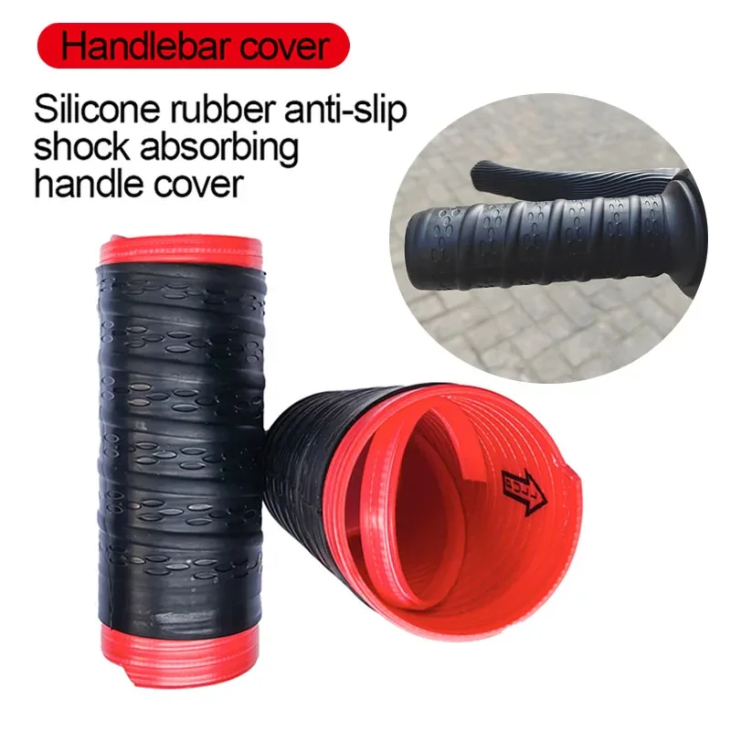 2pcs Motorcycle Handlebar Cover Self Shrinking Silicone Non-Slip Anti Vibration Motorcycles Grip Covers Sleeve Protector