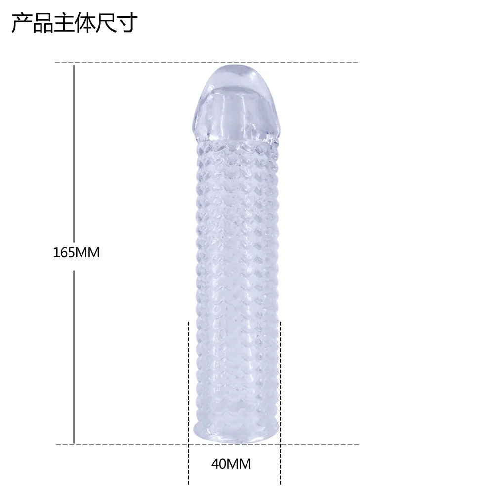 Reusable TPE Crystal Condoms Penis Enlargement Sleeve Extender Delay Ejaculation Cock Sleeve Adults Sex Toy for Men