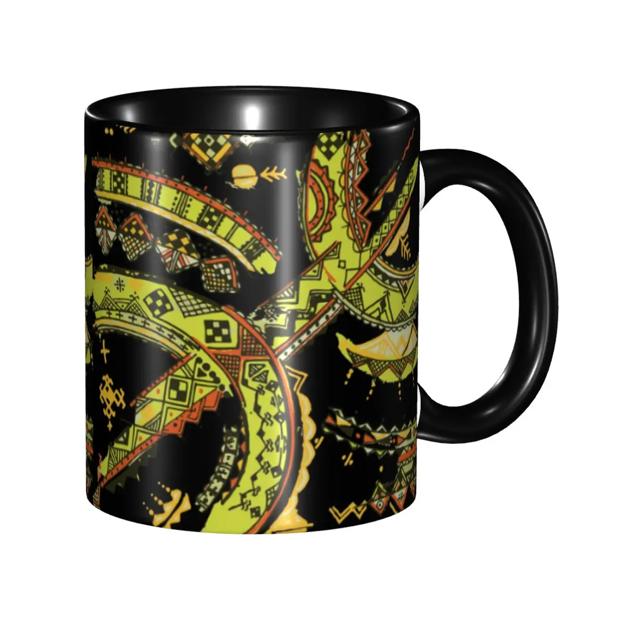 

Custom Z Amazigh Berber Patterns Mugs DIY Bohemian Style Ceramic Milk Tea Coffee Cups