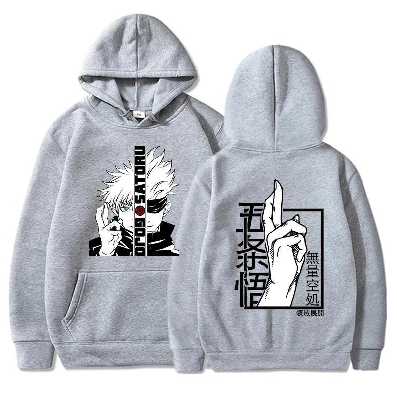 New Anime Sweatshirt Cool Gojo Satoru Graphic Printing Hoodi Men's Fashion Printed Hoodie Casual Top Hoodie  Anime Hoodie