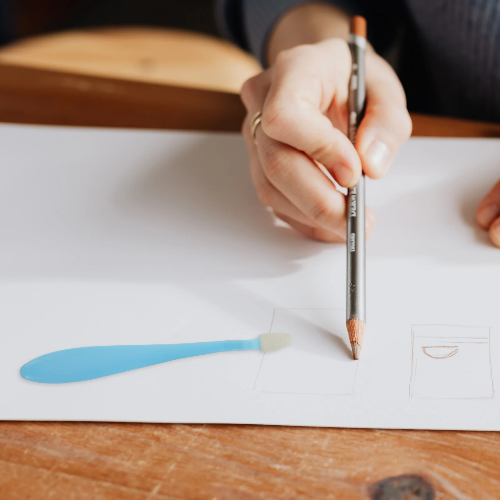 

Plastic Sponge Sketch Tool Lightweight Durable Practical Size Store Wipe Highlights Portray Details Install Replace