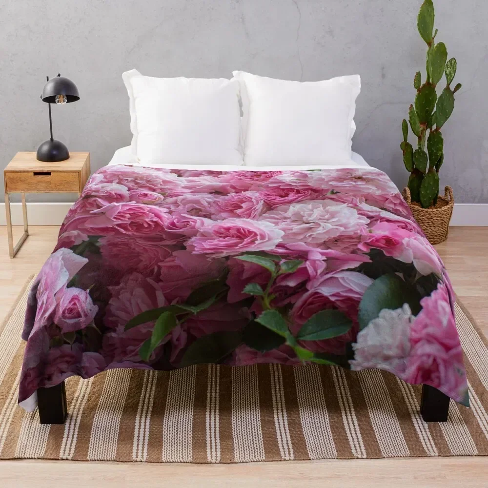 

Pink Peonies garden Throw Blanket manga Bed linens Weighted Blankets