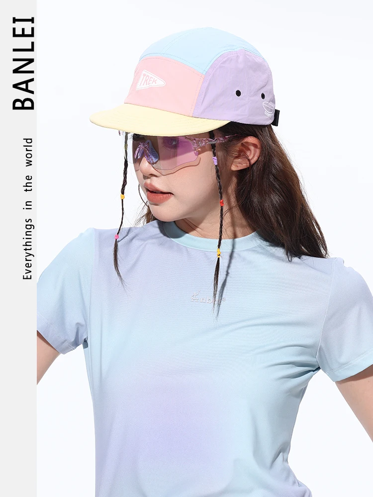 

Retro color matching short-brimmed hat outdoor riding quick-drying waterproof camping thin five-piece duck tongue baseball cap