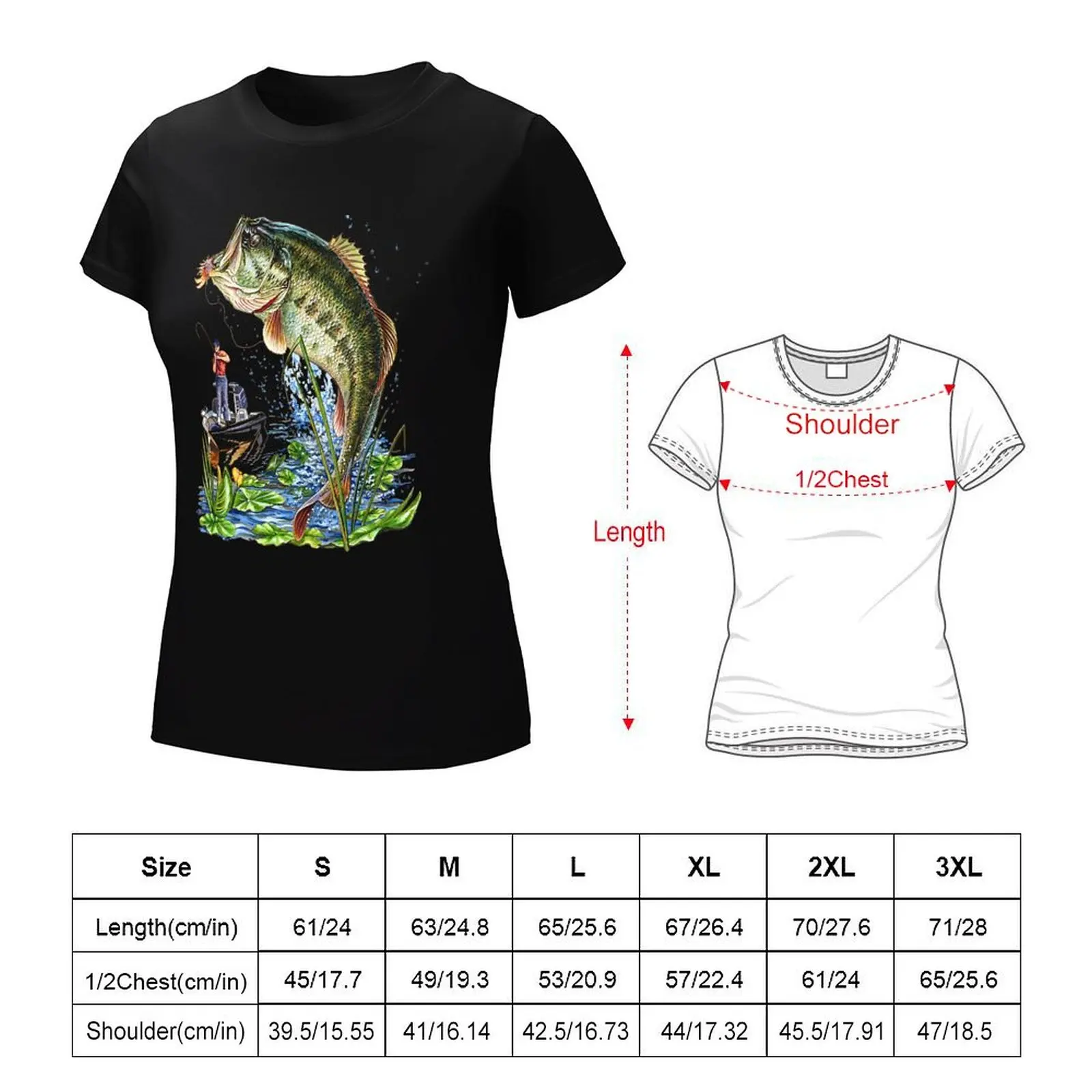 Fishing Graphic T-Shirt customs animal print shirt for girls female cat shirts for Women